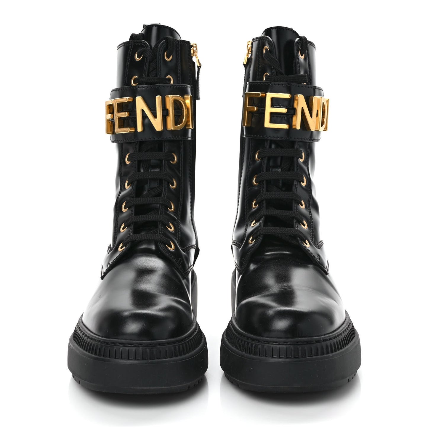 Vitello Abrasivato Fendigraphy 50mm Biker Boots 39 Black