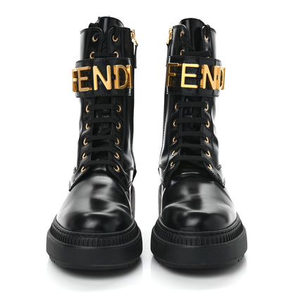 Fendi Vitello Abrasivato Fendigraphy 50mm Biker Boots 39 Black 2 of 10