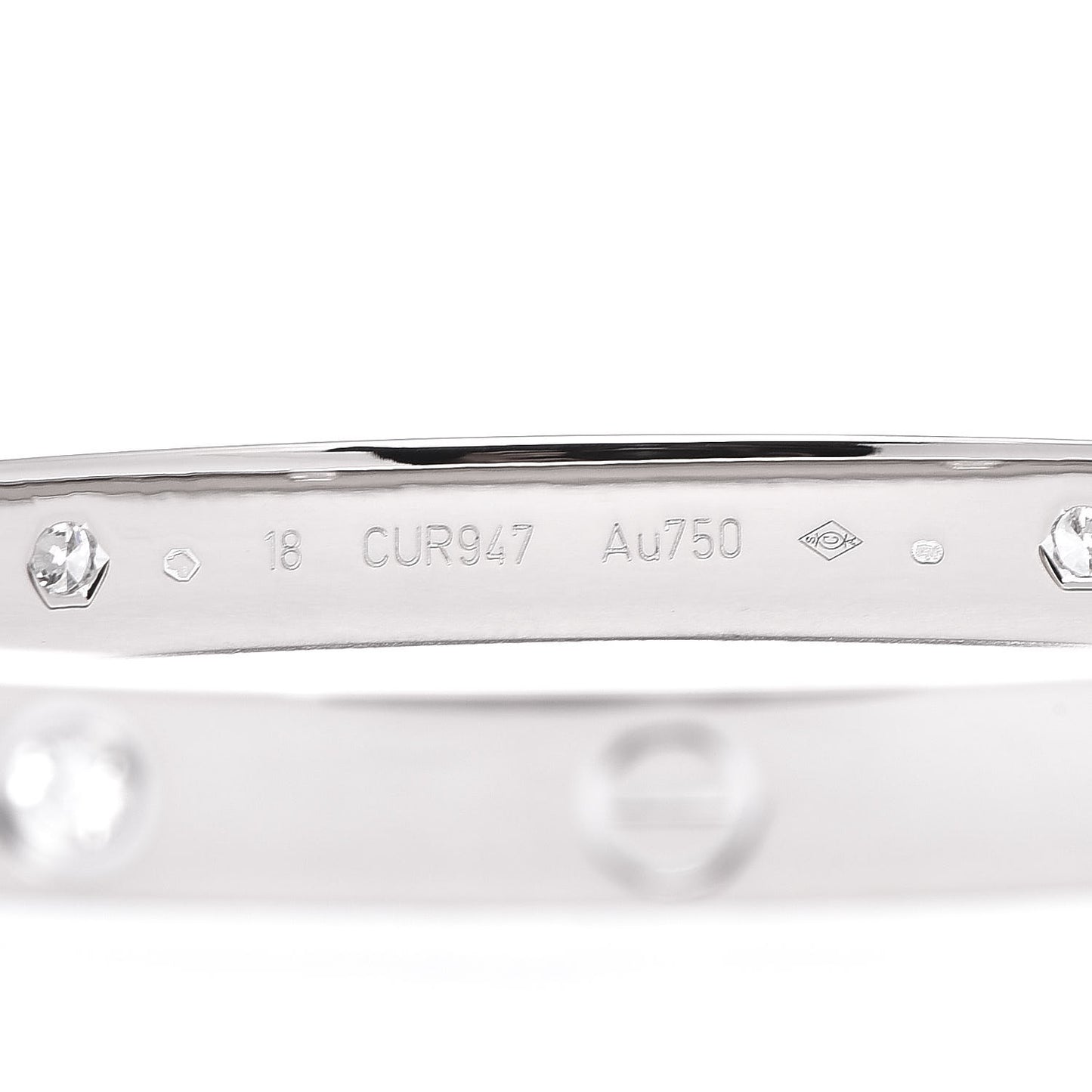 18K White Gold 4 Diamond LOVE Bracelet 18
