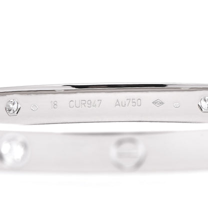 Cartier 18K White Gold 4 Diamond LOVE Bracelet 18 4 of 6