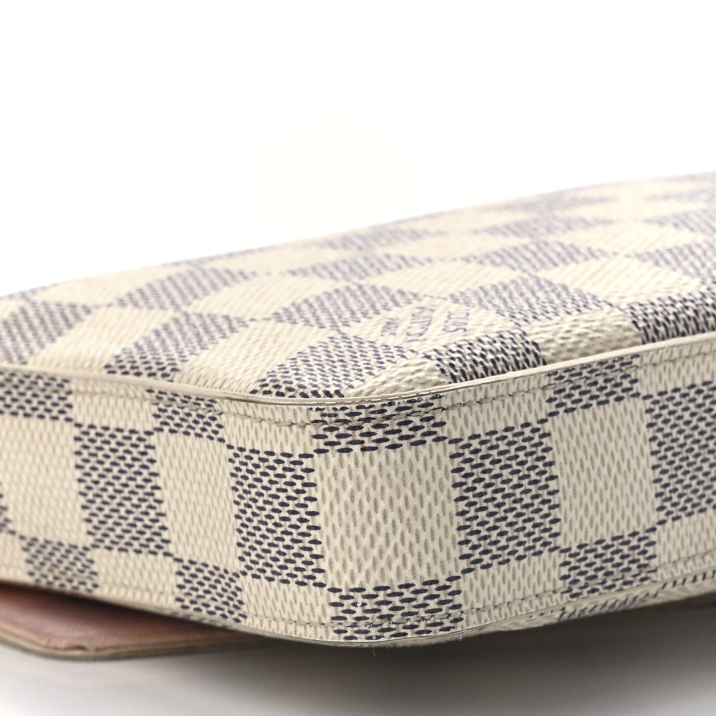 Damier Azur Pochette Felicie Chain Wallet Rose Ballerine