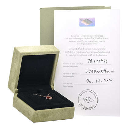 Van Cleef & Arpels 18K Rose Gold Carnelian Sweet Alhambra Pendant Necklace 5 of 5