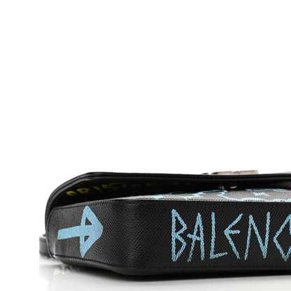 Balenciaga Calfskin Graffiti BB Chain Wallet Black Multicolor 7 of 8
