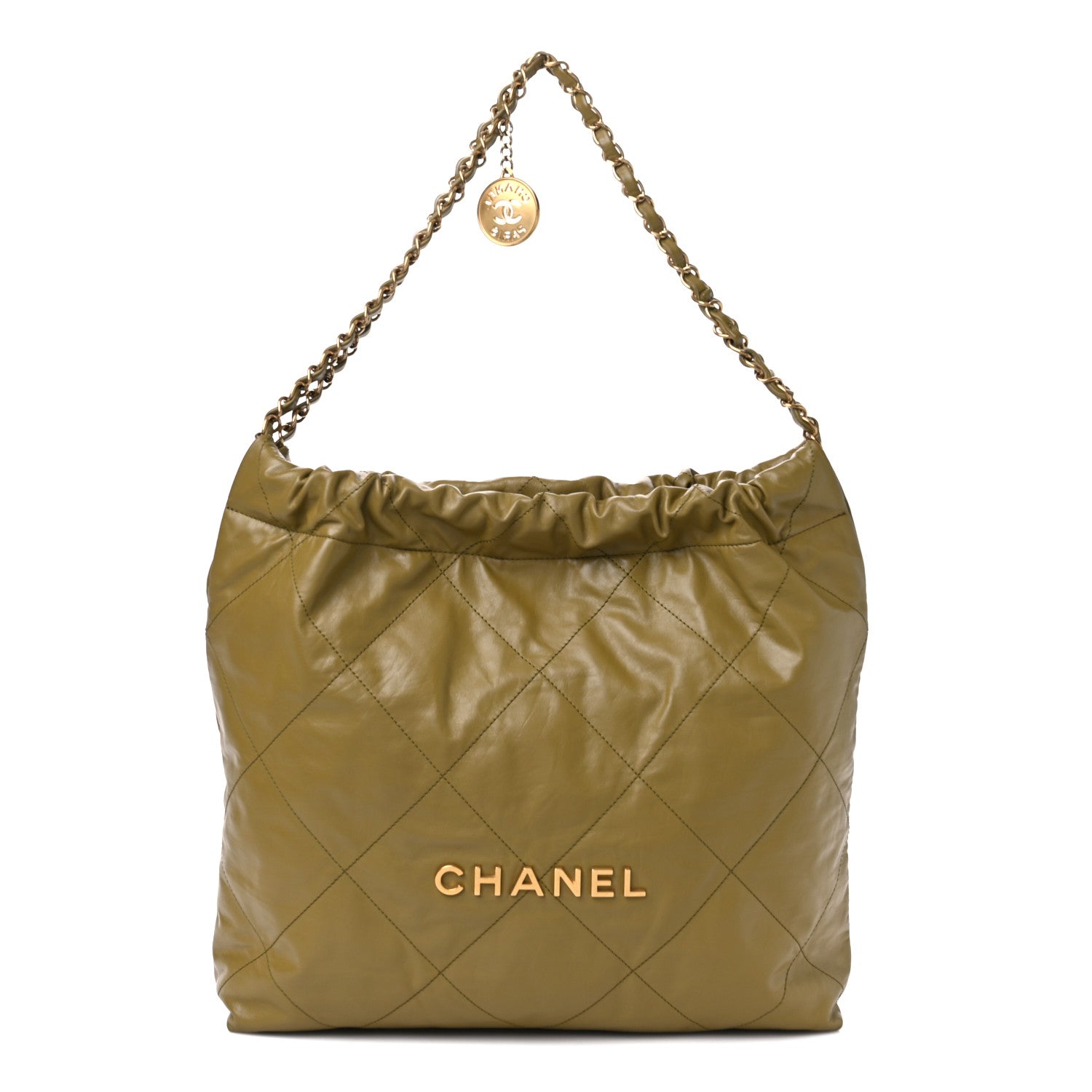 Chanel Shiny Calfskin Quilted Chanel 22 Green 1 of 11