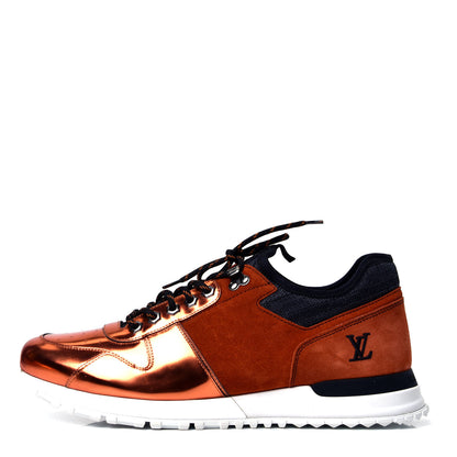 Louis Vuitton Metallic Patent Suede Run Away Sneakers 10 Orange 1 of 6