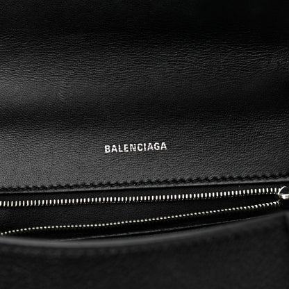 Balenciaga Grained Calfskin Small Hourglass Top Handle Bag Black 6 of 8
