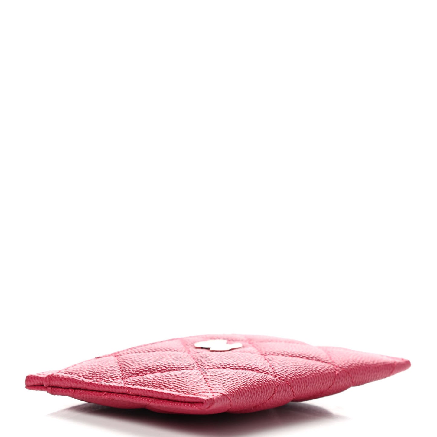 Caviar Quilted Card Holder Dark Pink