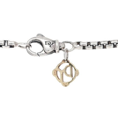 David Yurman Sterling Silver 14K Yellow Gold Diamond Black Orchid 14mm Albion Pendant Necklace 4 of 5
