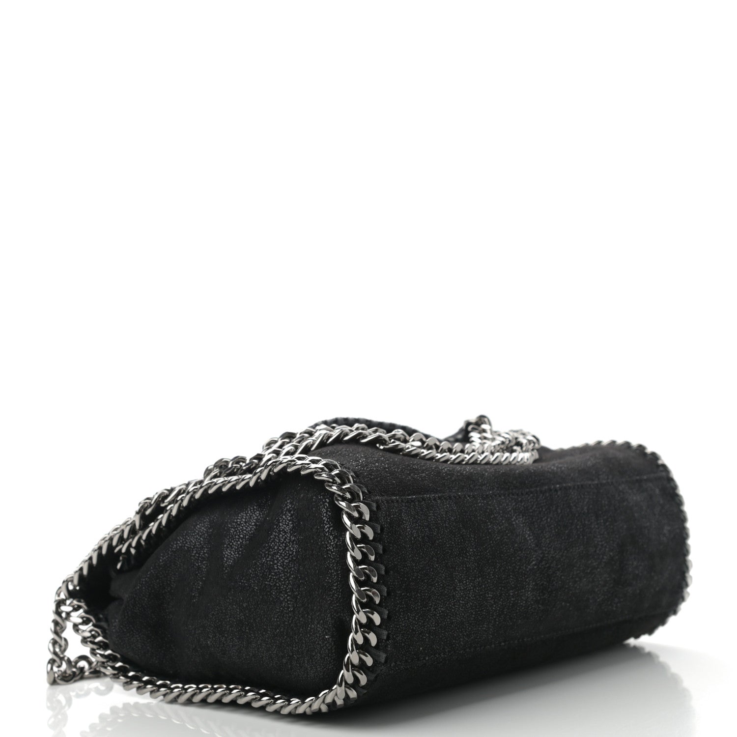 Stella McCartney Shaggy Deer Mini Falabella Fold Over Tote Black 3 of 9