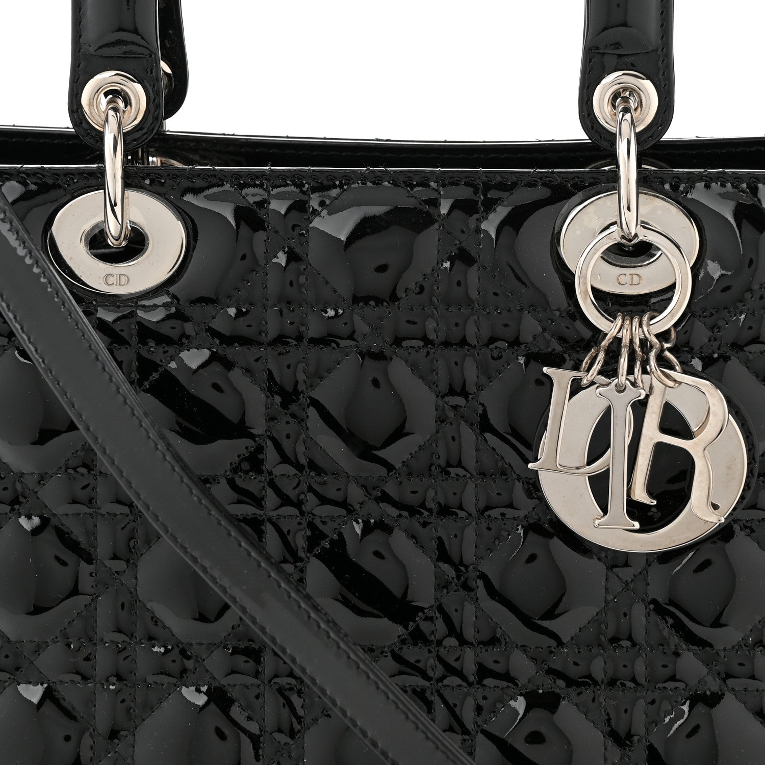 Christian Dior Patent Cannage Large Lady Dior Black 8 of 10