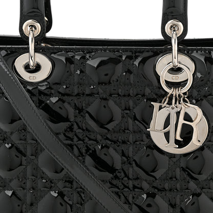 Christian Dior Patent Cannage Large Lady Dior Black 8 of 10
