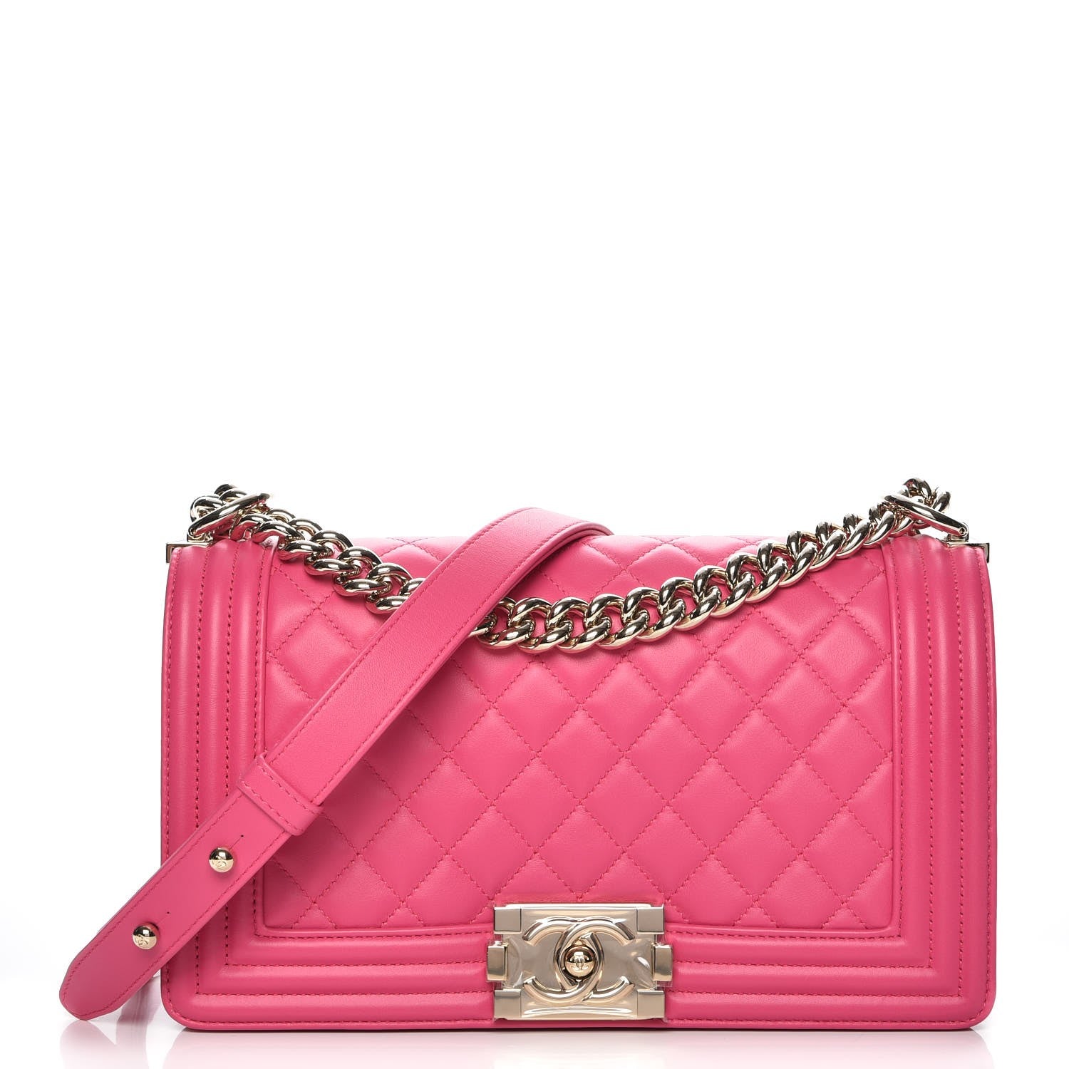 Chanel Lambskin Quilted Medium Boy Flap Pink 1 of 8