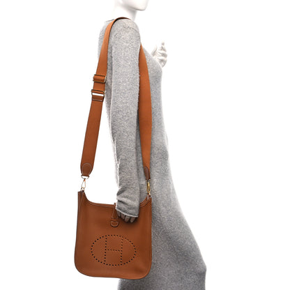 Hermes Taurillon Clemence Evelyne III PM Gold 2 of 11