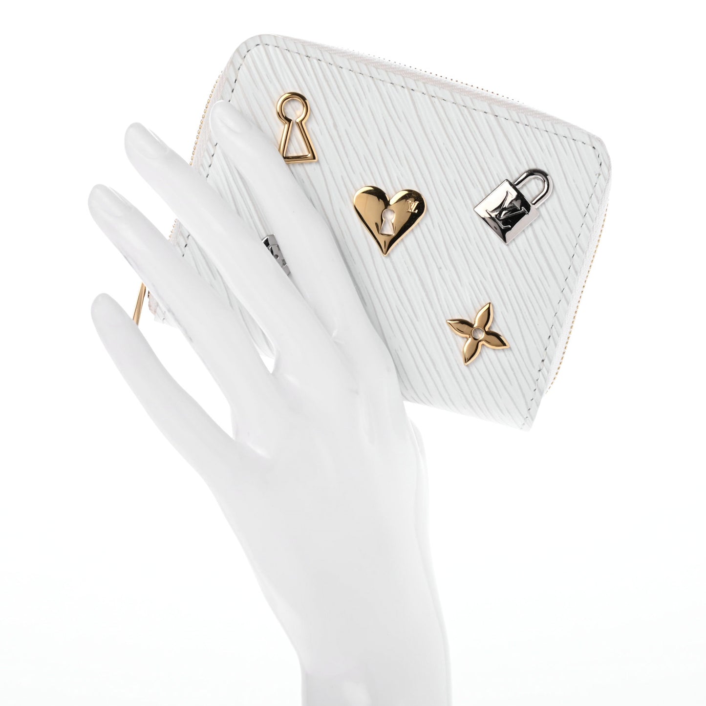 Epi Love Lock Zippy Coin Purse White