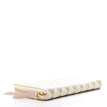 Louis Vuitton Damier Azur Studded Clemence Wallet Rose Ballerine 4 of 7