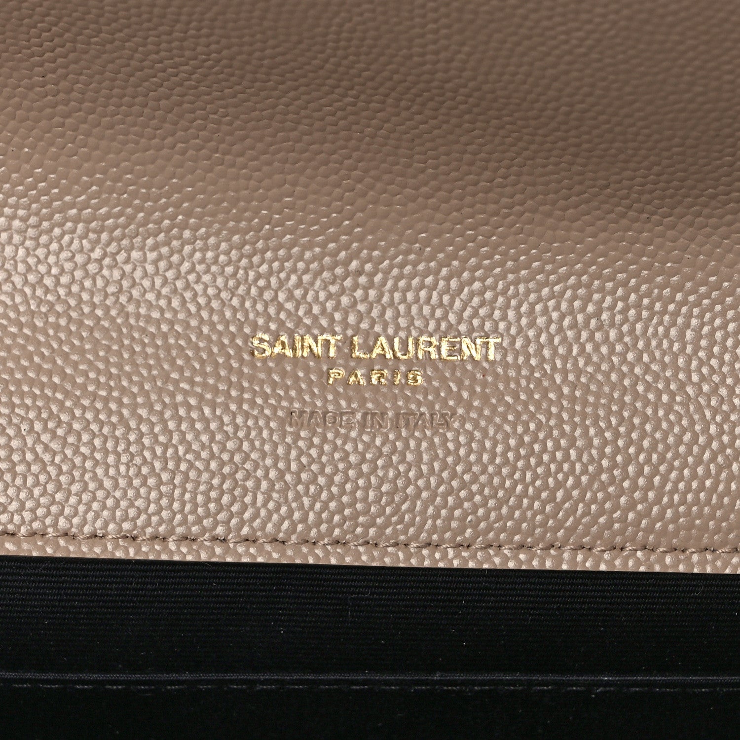 Saint Laurent Grain De Poudre Matelasse Chevron Monogram Envelope Clutch Dark Beige 6 of 10