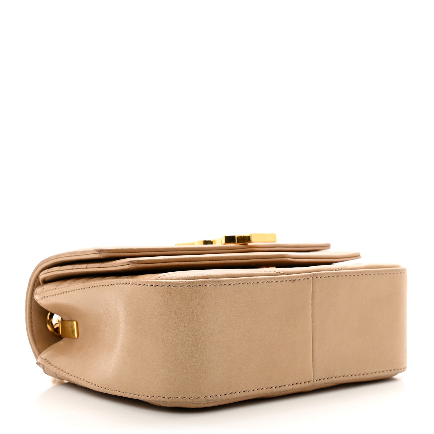 Saint Laurent Lambskin Matelasse Chevron Monogram Small Sulpice Bag Sable Beige 4 of 13