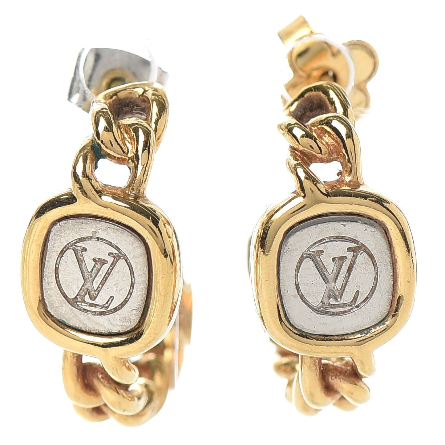 LV ID Chain Hoop Earrings
