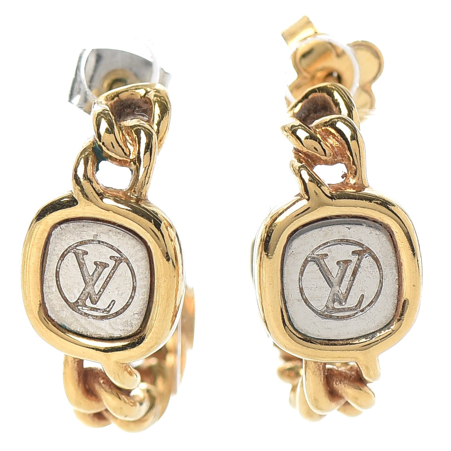 Louis Vuitton LV ID Chain Hoop Earrings 1 of 4