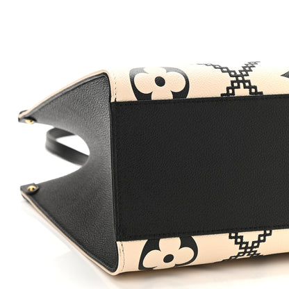 Louis Vuitton Empreinte Monogram Giant Broderies Onthego MM Cream Black 8 of 9
