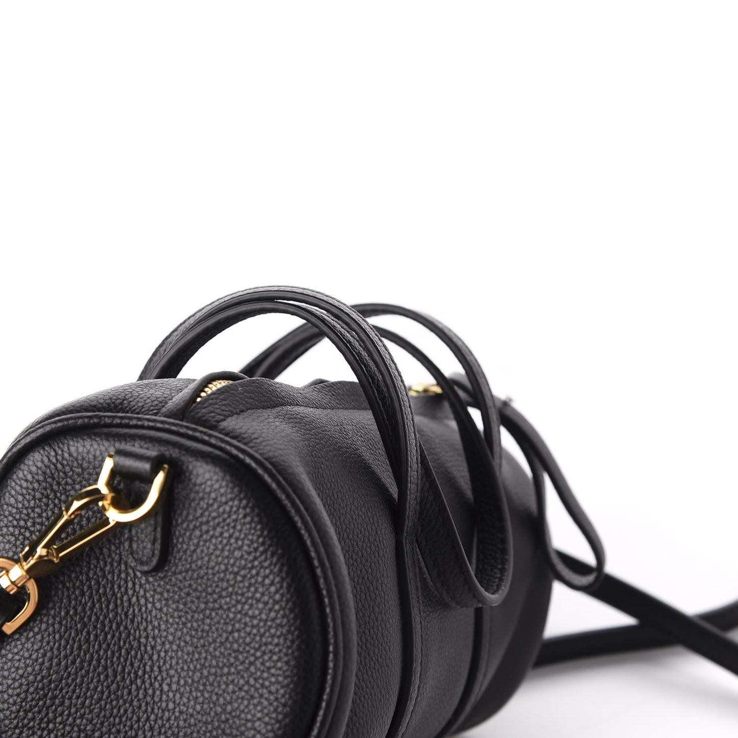 Pebbled Calfskin Mini Mini Duffel Bag Black
