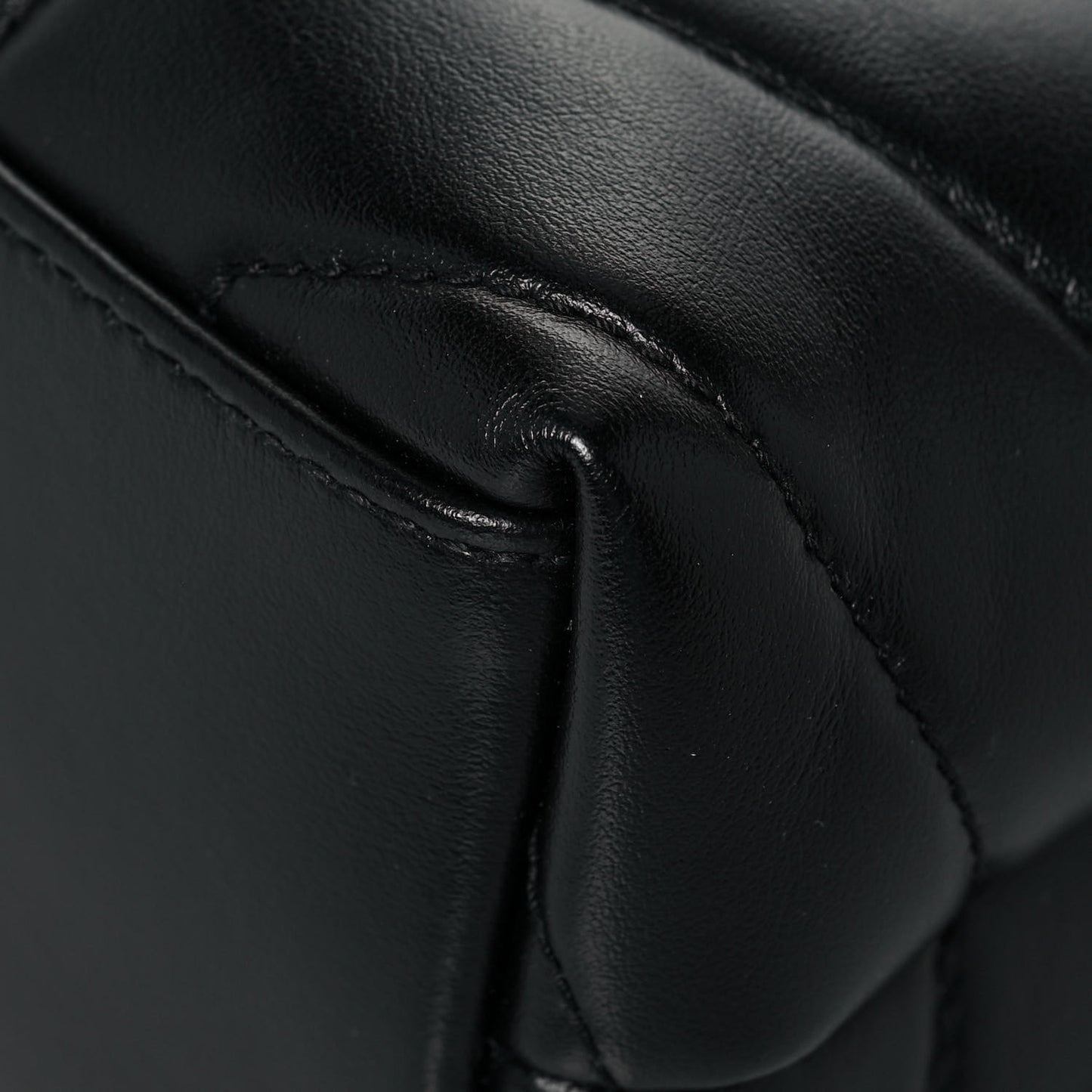 Calfskin Y Quilted Monogram Small Loulou Chain Satchel Black