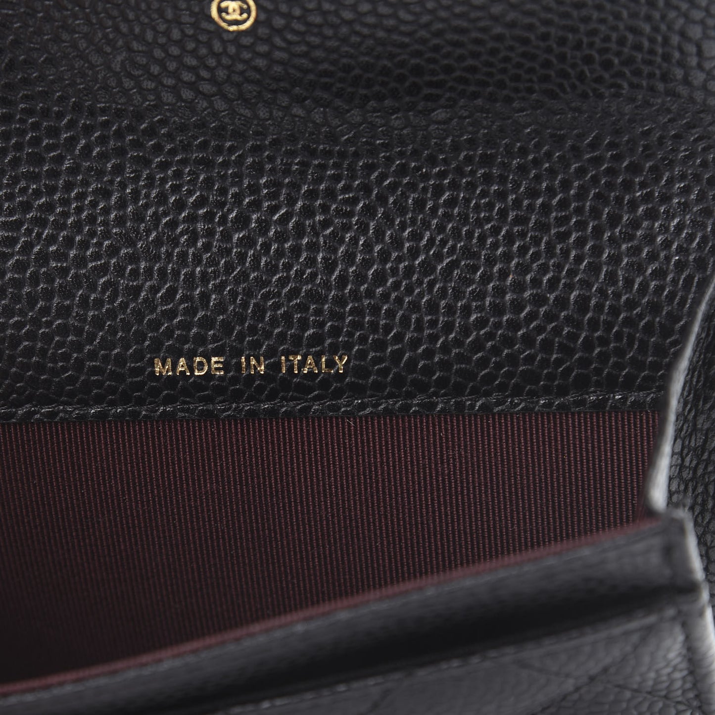 Caviar Quilted Flap Card Holder Black