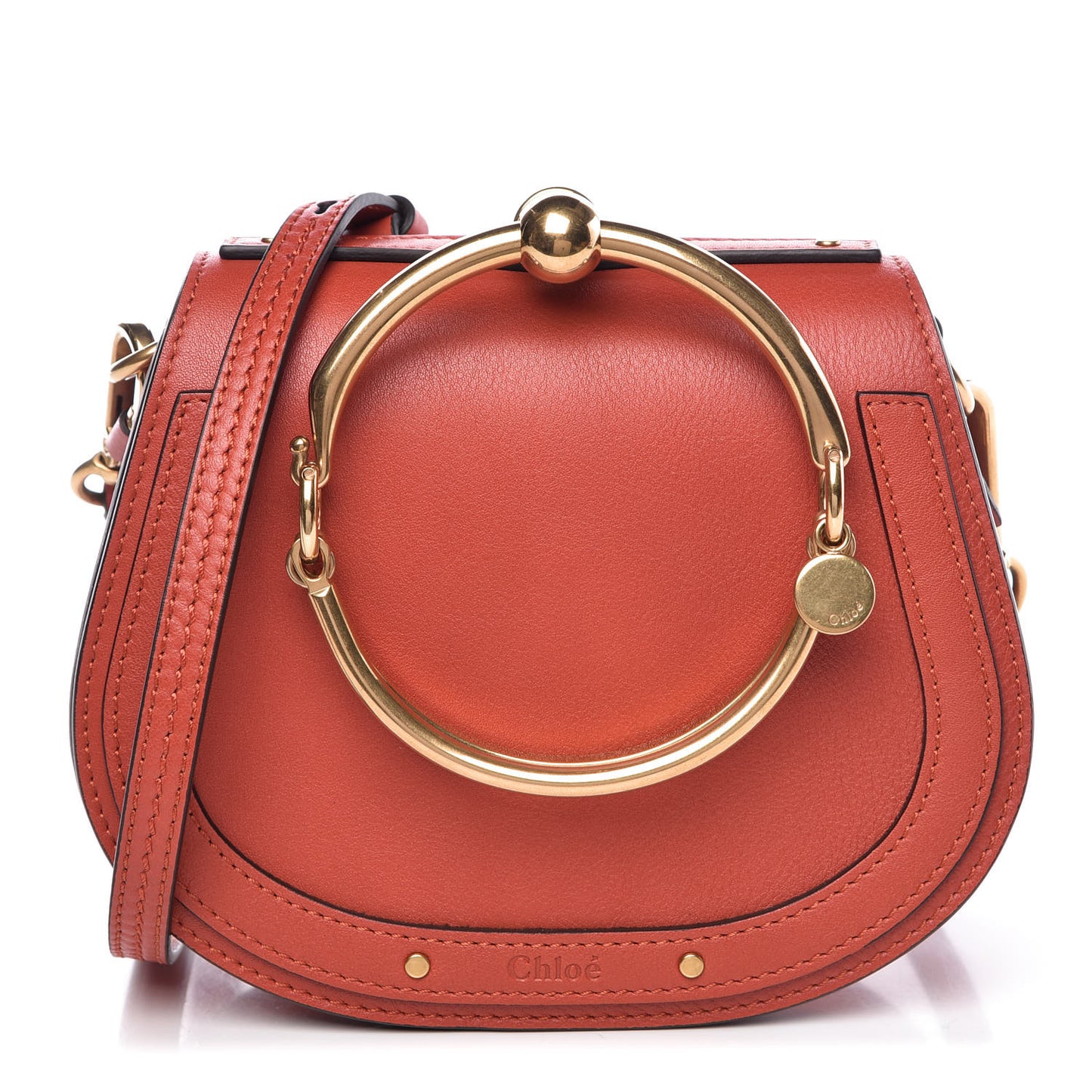 Calfskin Small Nile Bracelet Bag Earthy Red