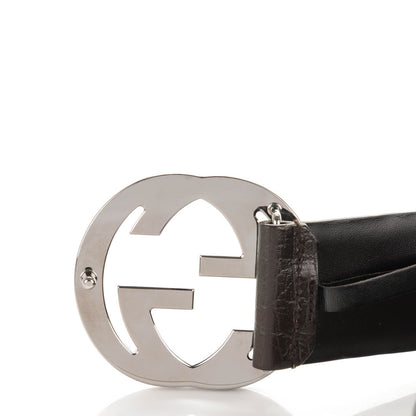 Gucci GG Plus Monogram Niagara Lux Calfskin Interlocking G 40mm Belt 90 36 Beige Ebony Cocoa 3 of 6