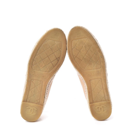 Chanel Lambskin CC Espadrilles 38 Beige Black 7 of 15