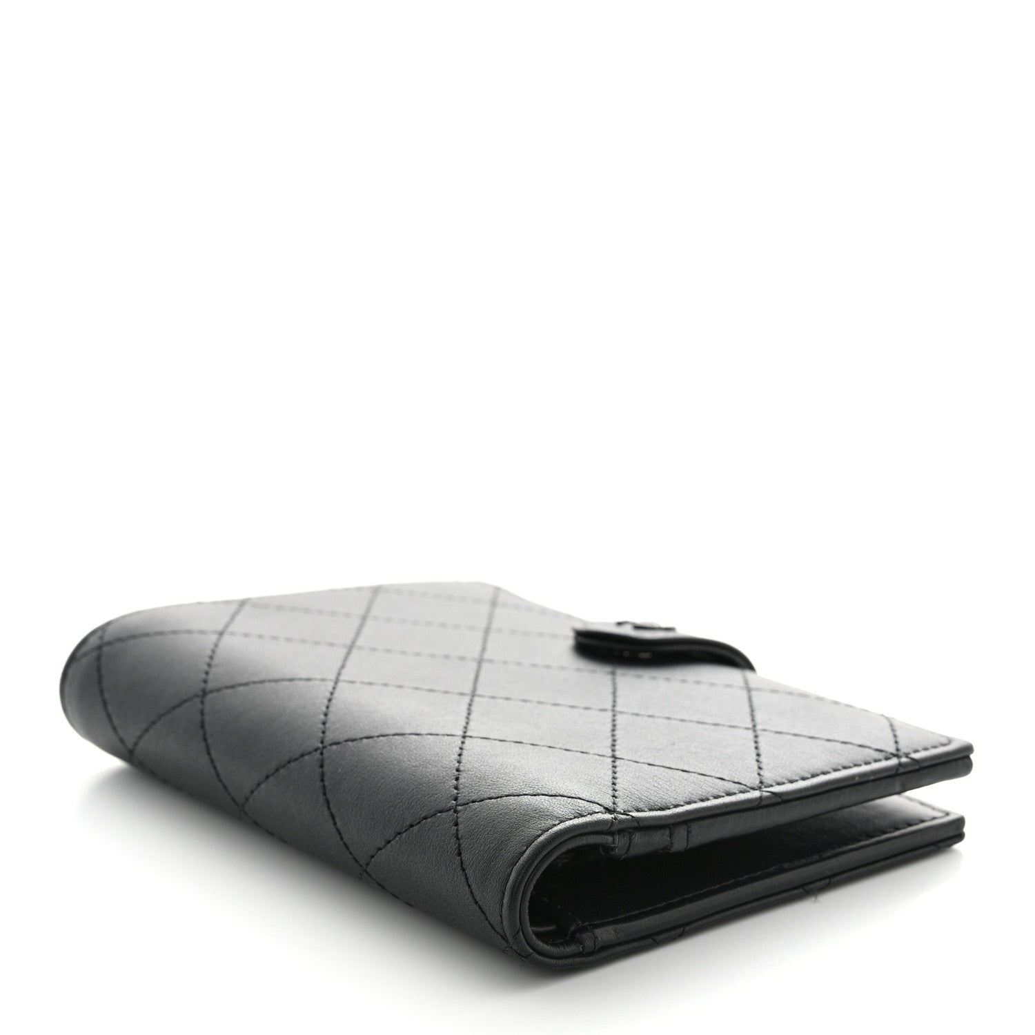 Chanel Grained Calfskin Quilted passport Holder Wallet So Black 4 of 9