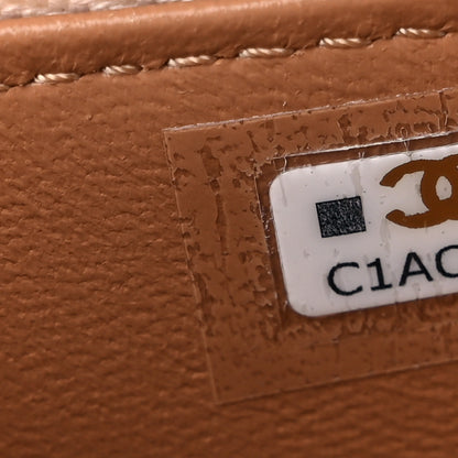 Chanel Lambskin Quilted Flap Phone Holder With Chain Beige Brown 8 of 11