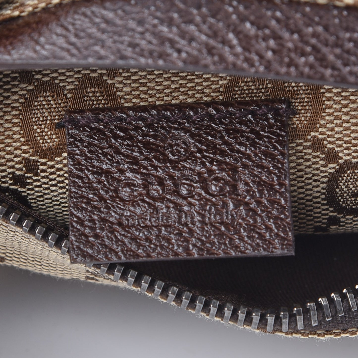 GG Monogram Double Pocket Belt Bag Dark Brown