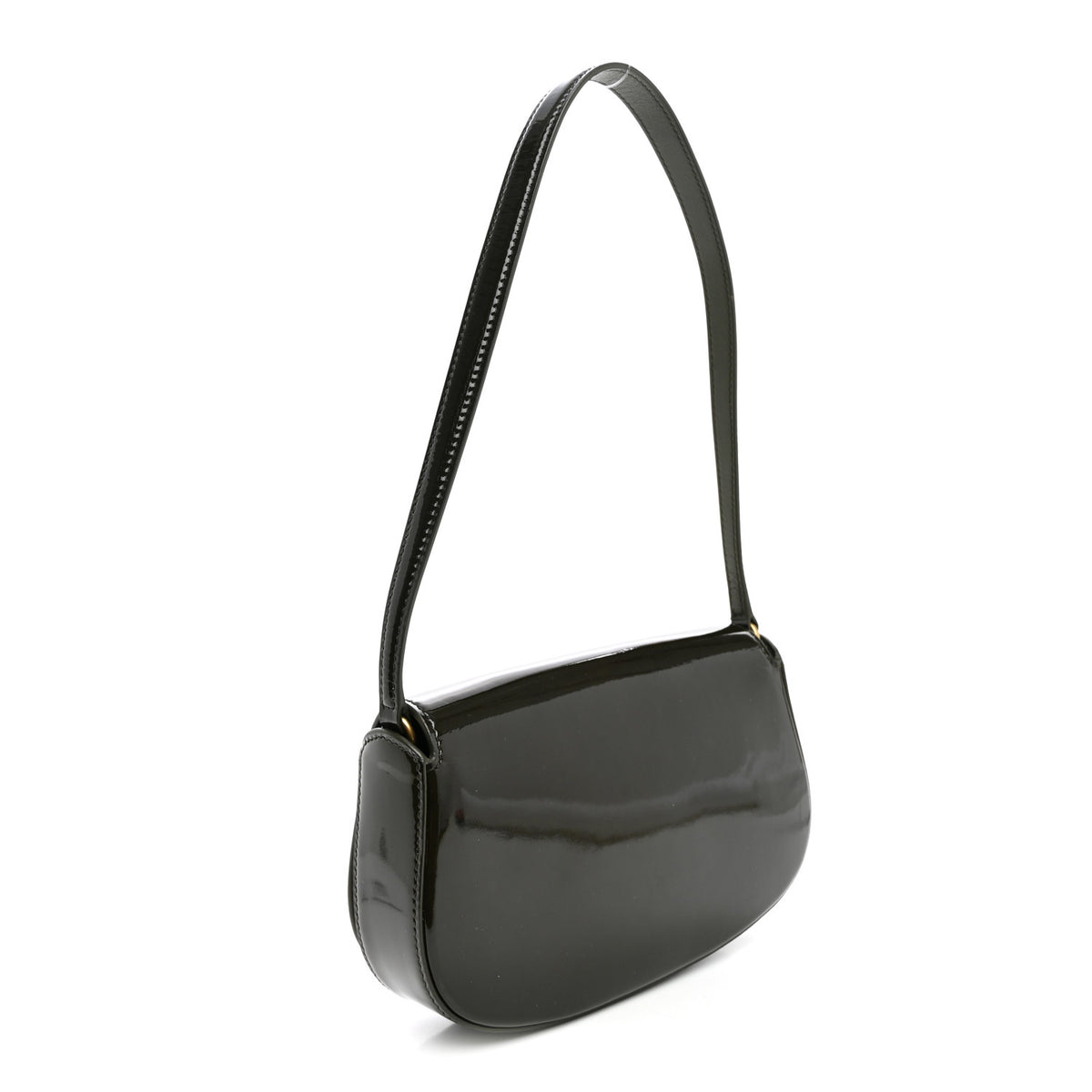 Saint Laurent Patent Calfskin Mini Voltaire Shoulder Bag Dark Vineyard Green 3 of 9