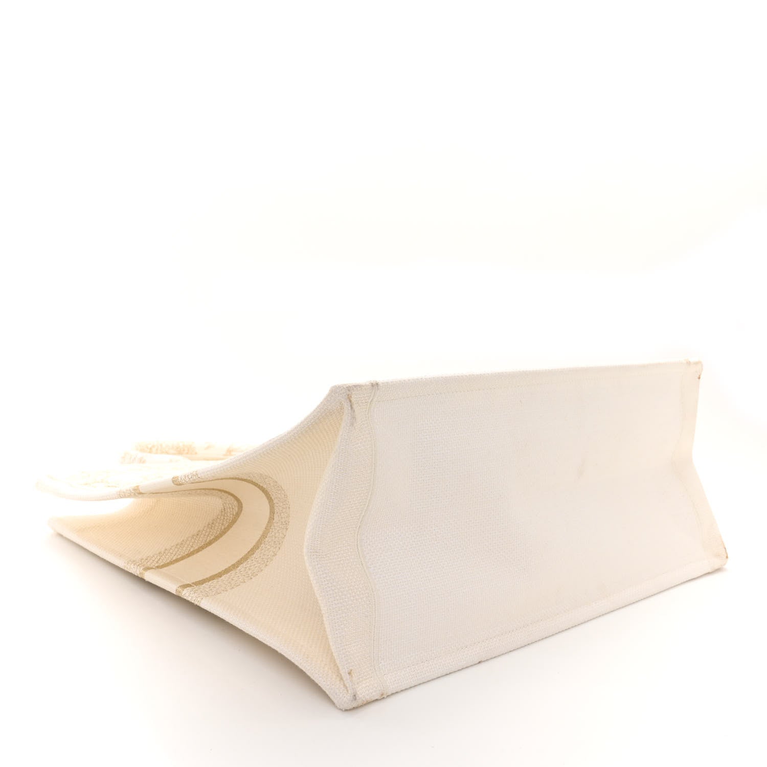 Christian Dior Canvas Embroidered Large Around The World Book Tote Gold 4 of 14