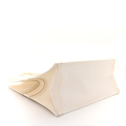 Christian Dior Canvas Embroidered Large Around The World Book Tote Gold 4 of 14