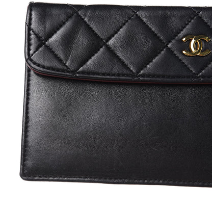 Chanel Lambskin Quilted Long Wallet Black 6 of 9