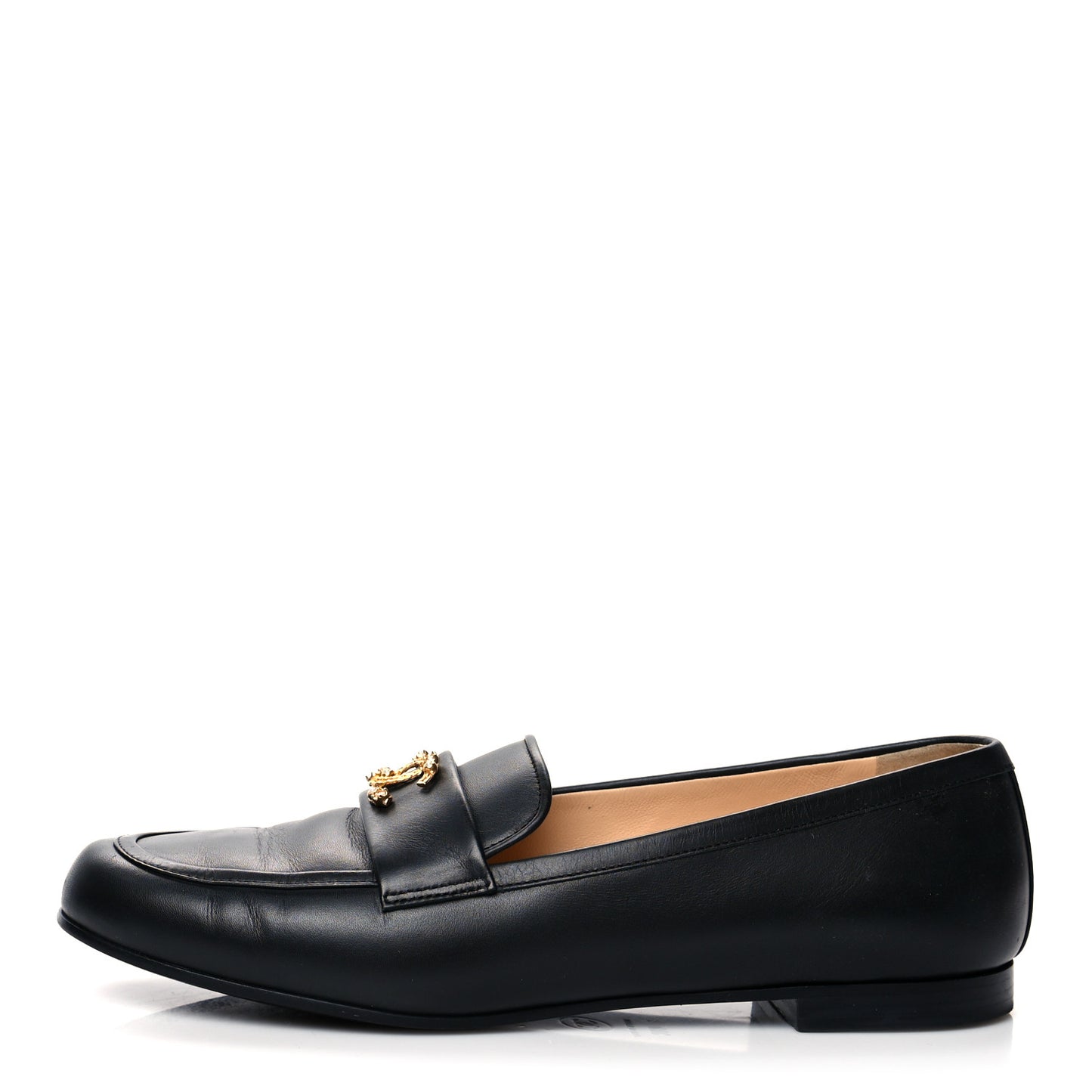 Calfskin CC Mocassin Loafers 40 Black