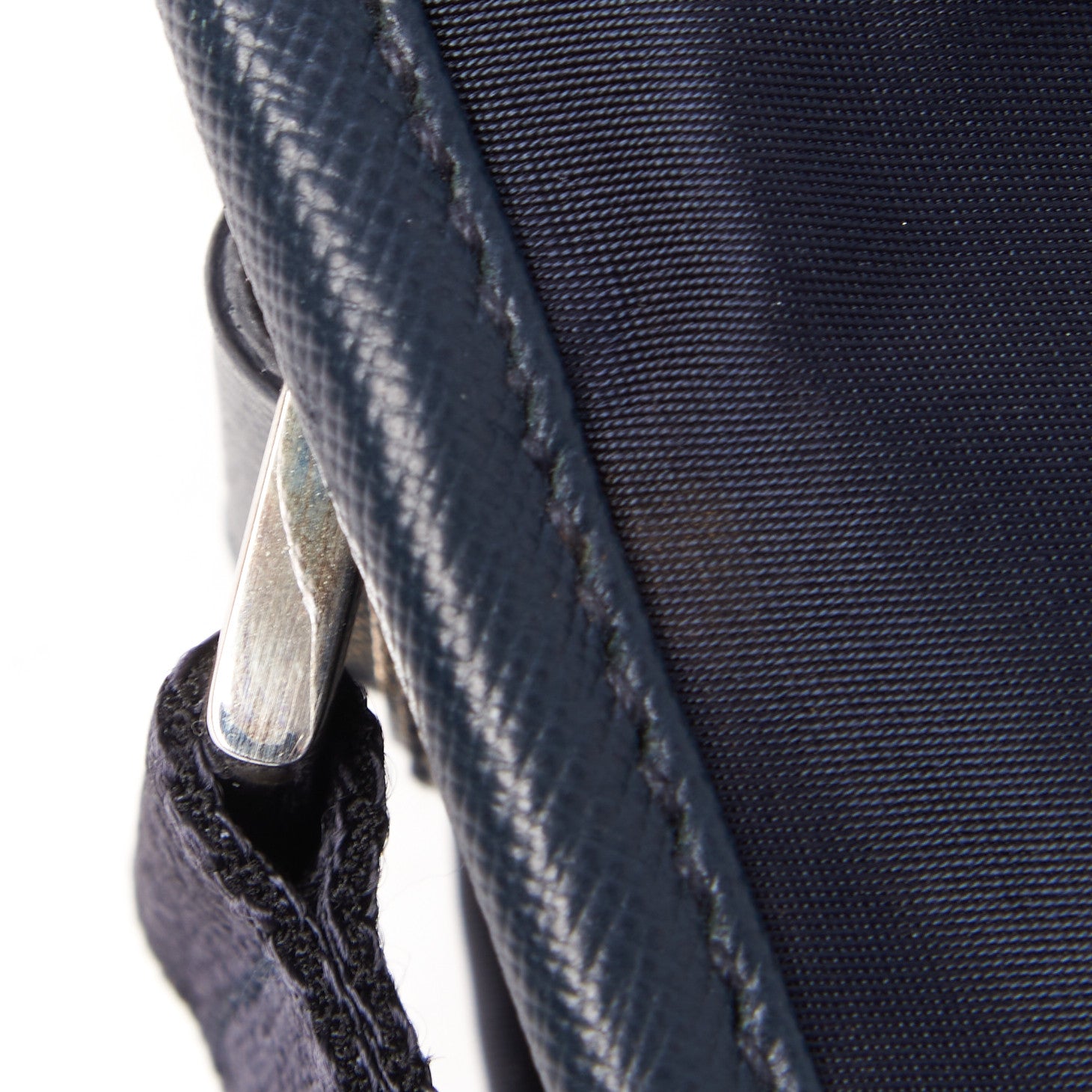 Prada Tessuto Nylon Saffiano Logo Messenger Bag Baltico 9 of 9