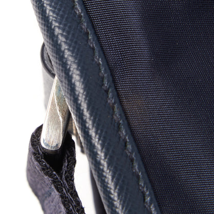 Prada Tessuto Nylon Saffiano Logo Messenger Bag Baltico 9 of 9