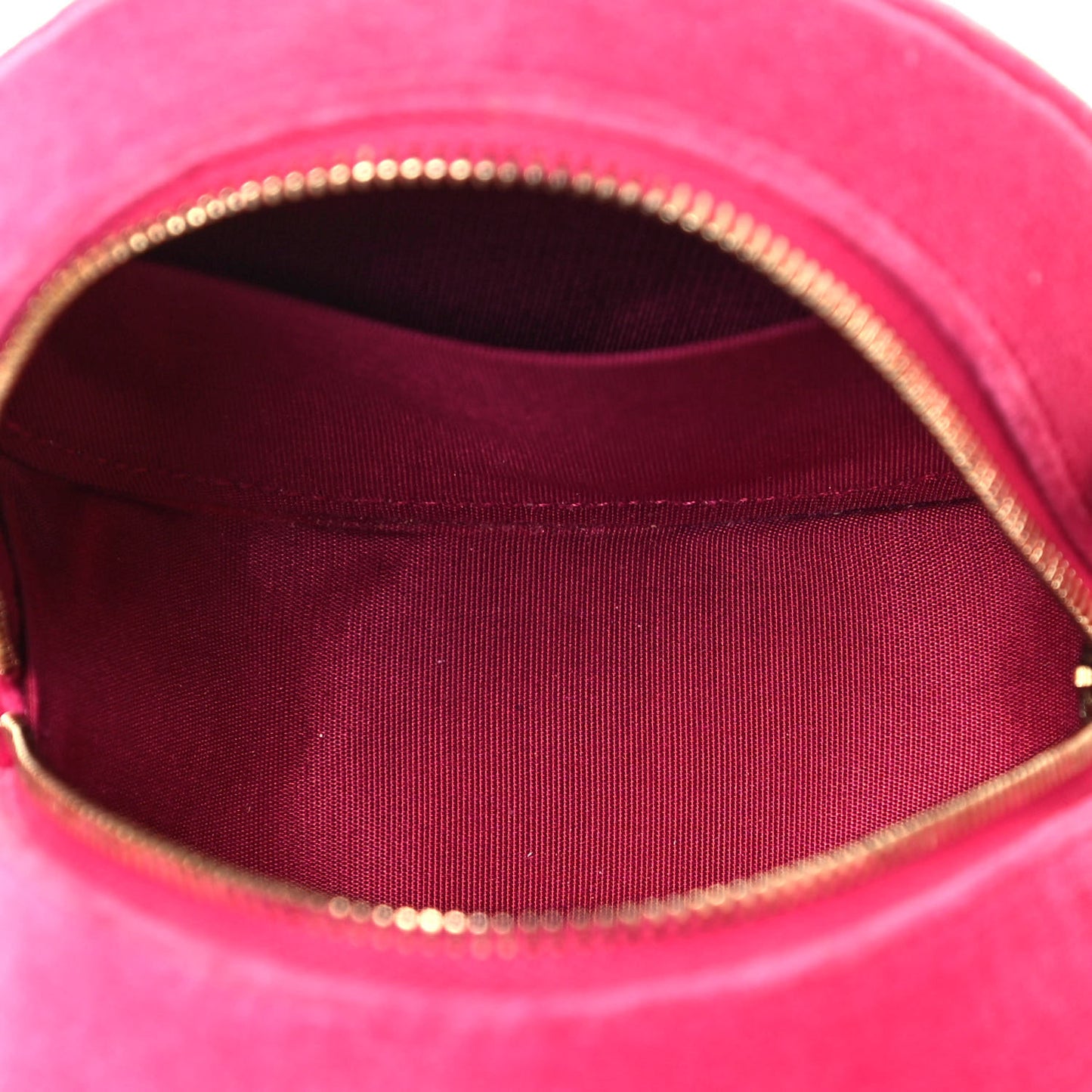 Velvet Round Quilted Pearl Crush Clutch With Chain Pink