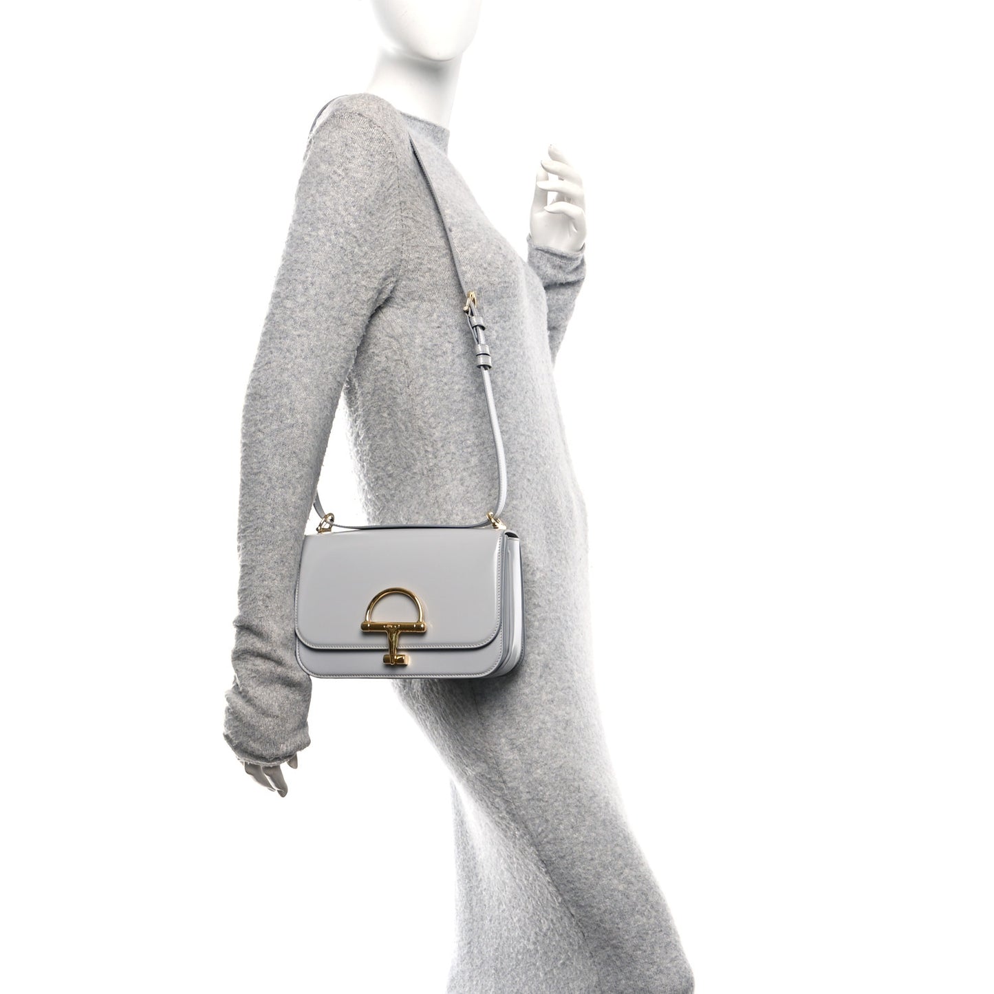 Calfskin Siena Shoulder Bag Grey