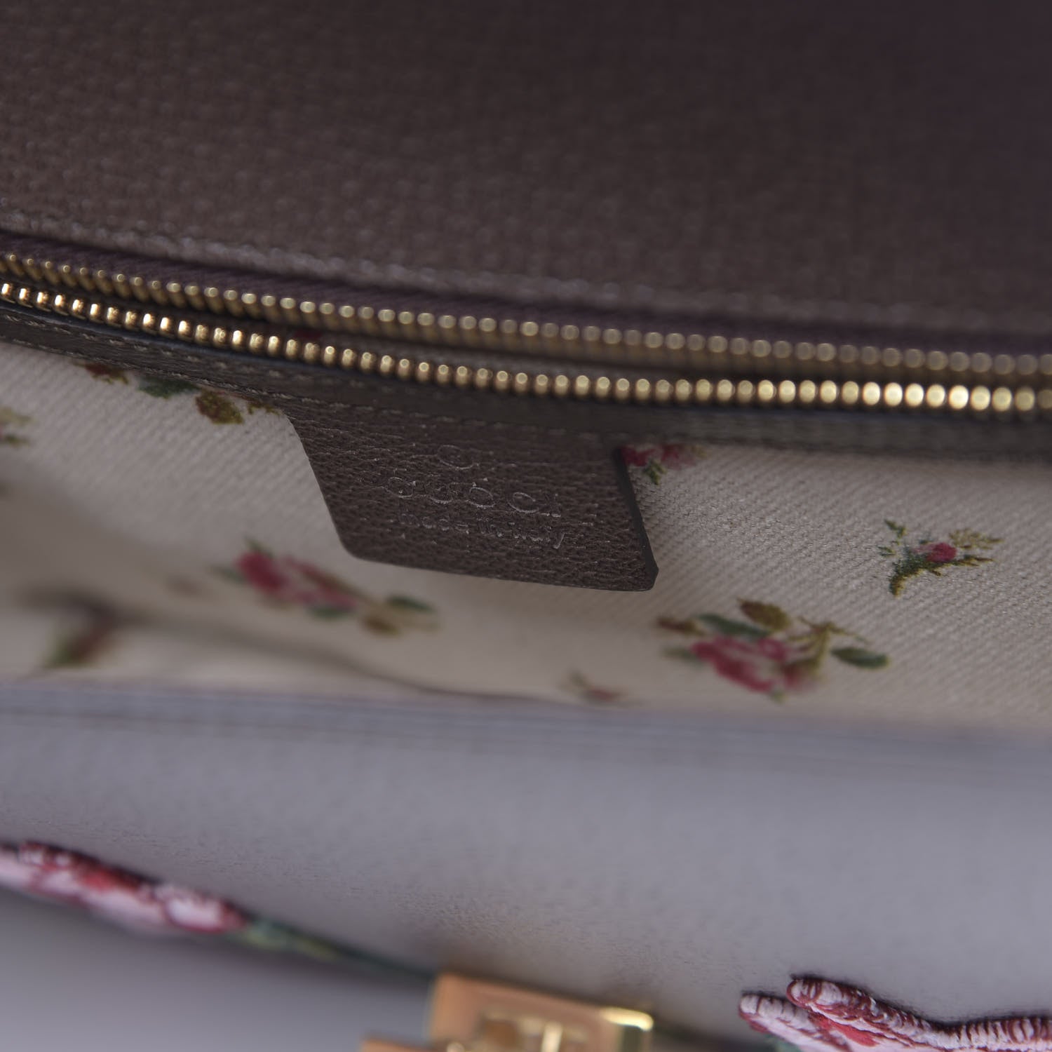 Gucci Calfskin Embroidered Sylvie Belt Bag 95 34 Brown 6 of 10