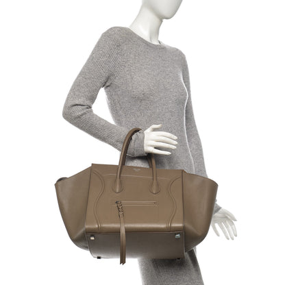 Celine Grained Calfskin Medium Phantom Luggage Taupe 2 of 7