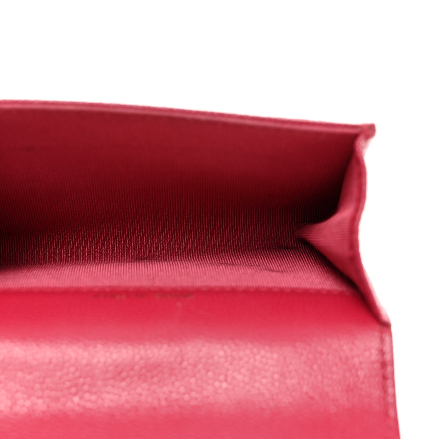 Caviar Quilted Flap Card Holder Wallet Dark Pink