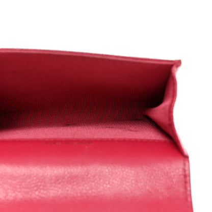 Chanel Caviar Quilted Flap Card Holder Wallet Dark Pink 5 of 11