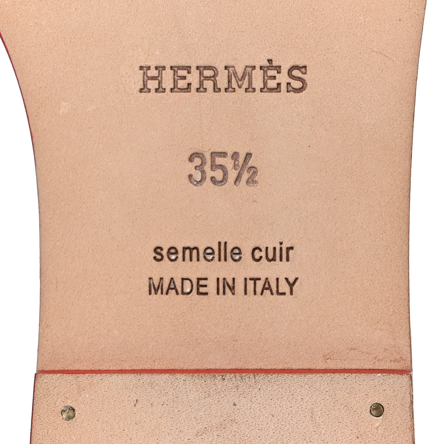 Hermes Calfskin Oran Sandals 35.5 Rouge Bali 6 of 10