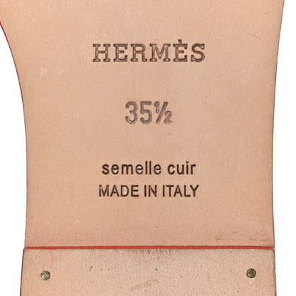 Hermes Calfskin Oran Sandals 35.5 Rouge Bali 6 of 10