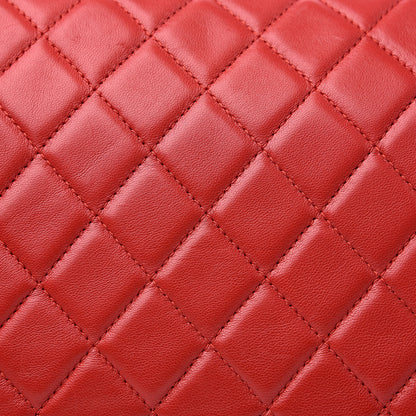 Chanel Lambskin Quilted Beauty CC Boy Clutch Red 12 of 13