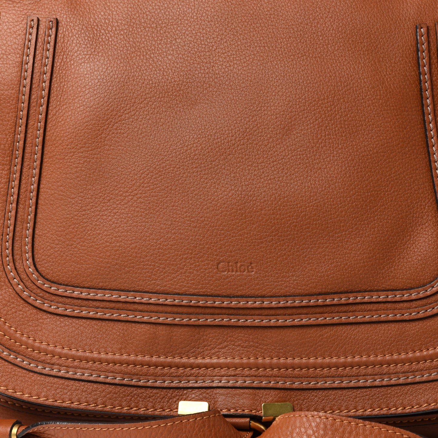 Calfskin Large Marcie Satchel Tan